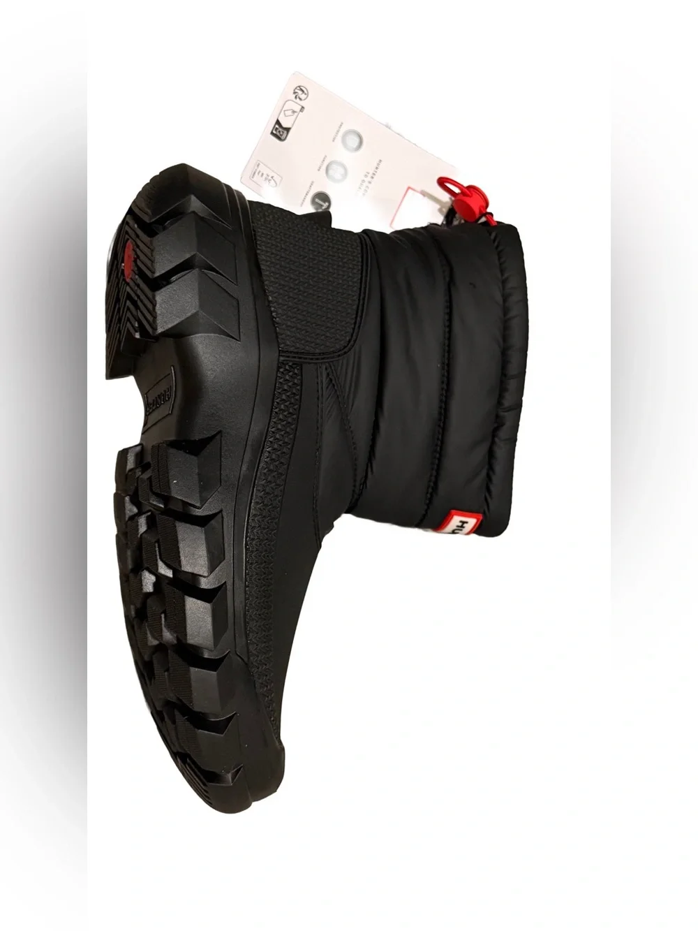 NWT Hunter Women's Intrepid Short Snow Boot Black/Red, Size US 7